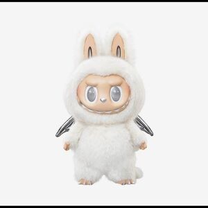 White and Silver Plush Bunny Costume for Small Pets